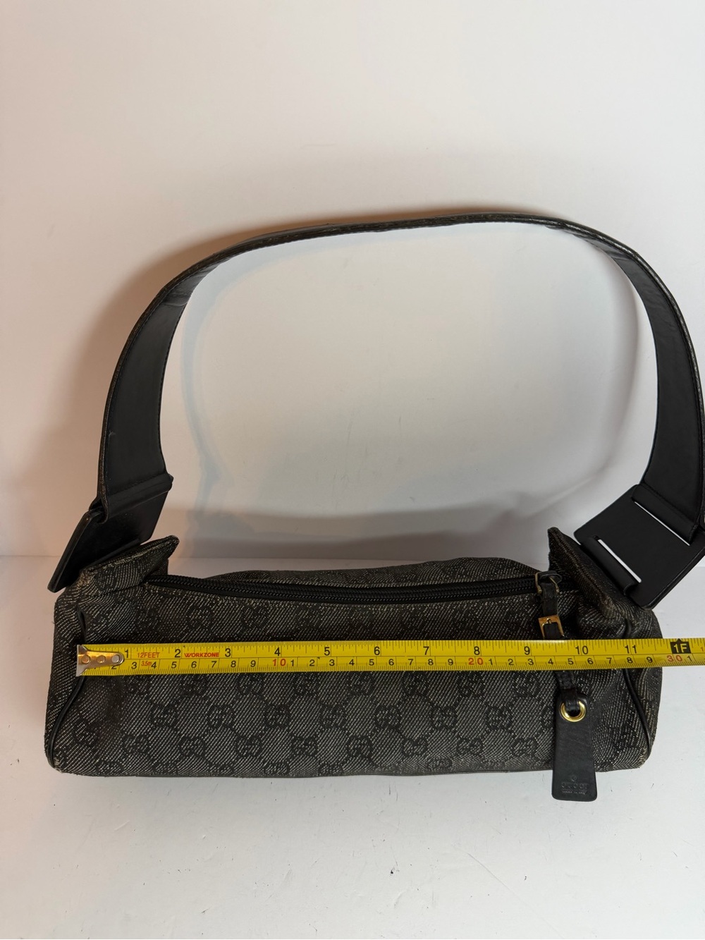 Gucci Y2K GG Monogram Canvas Denim Mini Baguette Style Shoulder Bag - Picture 2 of 16